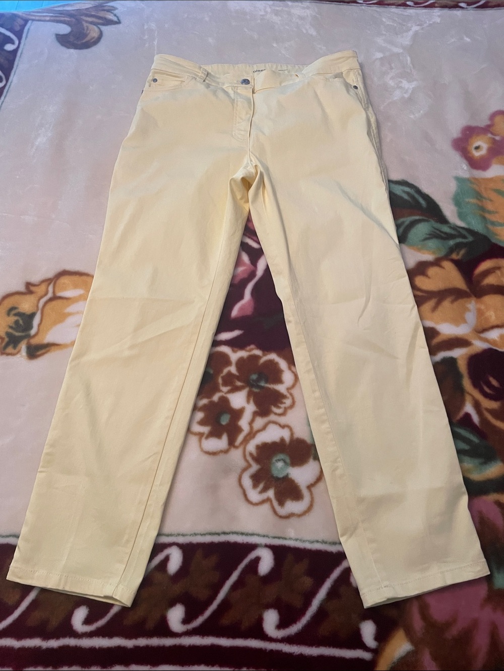 Olsen MONA Slim Women’s Size 14 Light Yellow Casual Pants